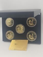 5x MÜNZEN 1967, 2 x 2013, 2 x 1978 1oz 24K Krügerrand GOLD Südafrika IN ETUI
