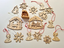 ? Christbaumschmuck Holz Sammlung Natur Weihnachtsbaumanhänger Vintage Deko ?