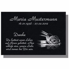Grabstein Grabplatte Grabschmuck Granit 50x30 cm Ihre Wunsch Gravur + Buch-g05