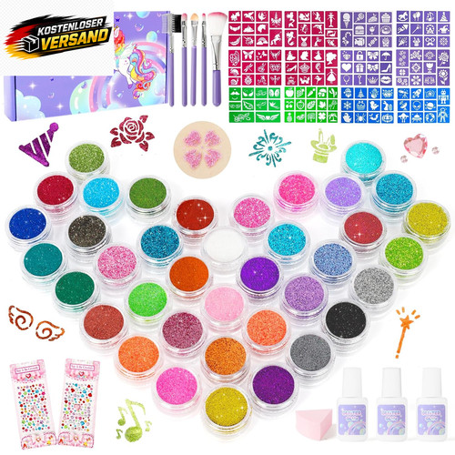 Glitzer tattoo set - kinder, für