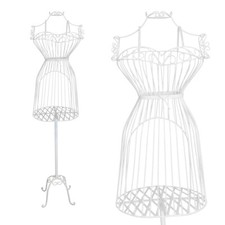 Metall Schneiderpuppe Schneider Büste Schaufensterpuppe Shabby P-05958 weiß