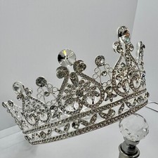 Teklemon Tiara Kristallkrone Queen Diadem in Silber Teklemon Tiara Crystal Crown