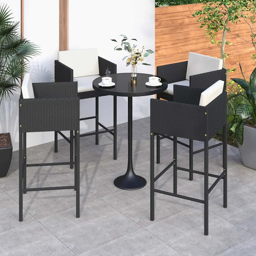 Barhocker 4er set poly - 4er, rattan