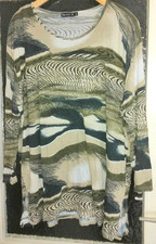 Grün gemustertes Langarmshirt - Gr. IV - 54 ? - Bärenstark - Vintage