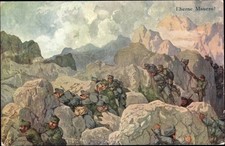 Künstler Ak Tiroler Alpenjäger, Eherne Mauern, Kuk Armee - 10685769