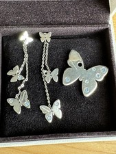 Nomination Ohrringe Und Collier Anhänger für Kette Schmetterlinge Zirkonia Blau