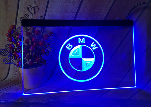 Led neonlicht schild bmw logo - bmw,
