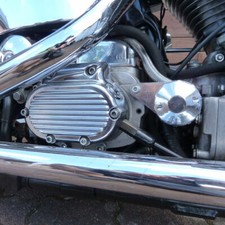Getriebedeckel verchromt ribbed für Harley Davidson Big Twin Motorrad Modelle