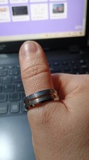 Tungsten Carbid Ring Anthrazitfarbend mit Goldenenfarbenen innenRing