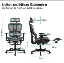 ALFORDSON Ergonomischer Bürostuhl mit Netzstoff die Arbeit am Computer Gaming
