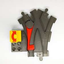 1x LEGO® DUPLO® Eisenbahn Schienen Weiche dark gray 6379 dunkelgrau + Stellstein