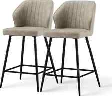 2x Barhocker Tresenhocker mit Rückenlehne Barstuhl PU Bezug Bistrohocker 0415CR2