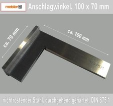 Winkel, Schlosserwinkel, Anschlagwinkel 100 x 70 mm DIN 875/1
