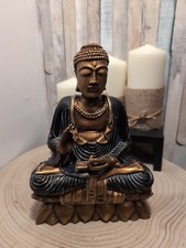 Buddha sitzend Harz gold