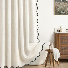 Linen Shower ain Flax White