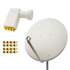 PremiumX SAT Anlage 100cm Satelliten Schüssel Aluminium Antenne Spiegel Octo LNB