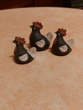 Deko 3 Hühner Keramik, 1x 4,5 cm, 2x 3,8 cm hoch, Sehr gut erhalten