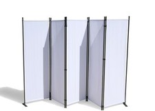 Paravent 5 teilig Weiss 268 x 167 cm  Raumteiler Trennwand Sichtschutz NEU & OVP