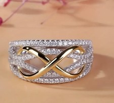 UNENDLICHKEIT LIEBES RING ZIRKONIA GRÖSSE 8/57 BICOLOR UNENDLICHE LIEBE ♾️