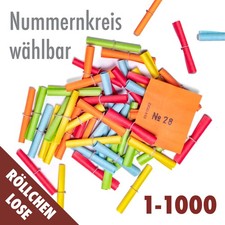 50 Röllchenlose bunt Nummernlose Tombolalose Tombola Lose Gewinnlose Nr. wählbar