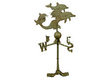 Wetterhahn/ Delphine Vintage Geschenk alufarbig für Hausdach