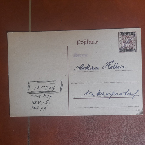 Württemberg 1923 ganzsache - württemberg, ,ganzsache
