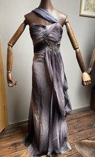 Schönes Abendkleid mit Drapierung Farbverlauf Grautöne XL ca 40/42