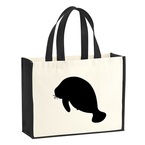 Jutetasche seekuh silhouette - seekuh,
