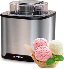 Alpina SU-582 Softeismaschine Gelato Frozen Yogurt Sorbet - 2L, Silber/Grau