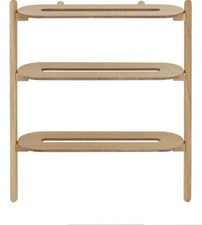 Wireworks Anlehnregal Eiche Schuhregal Holz Schuhablage Schuhständer 3 Ebenen