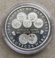 Sammlerstück 10 Deutsche Mark Gedenkmünze 1998 F, 50 Jahre Deutsche Mark
