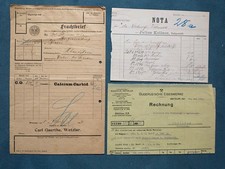WETZLAR Calcium Carbid Frachtbrief 1924 /Buderus Eisen Rechnung 1926 / Bank 1899
