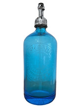 Antike Vintage Soda Siphon Seltzer Sprudel Flasche Kobaltblau Brooklyn NY