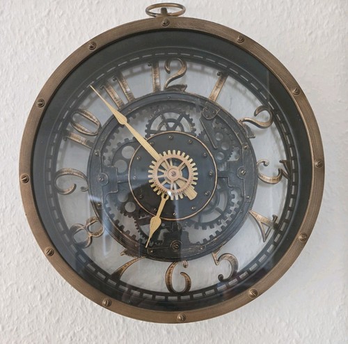 Vintage wanduhr gold braun - vintage,