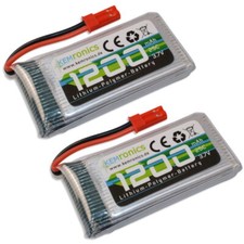 2x Lipo Akku 1s 3,7V 1100mAh