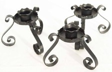 Kerzenleuchter 3x Mittelalter Gothic Kerzenständer Schwarz Gebogen 2831