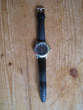 Armbanduhr Re-Watch Uhr Swiss Made Lederarmband schwarz