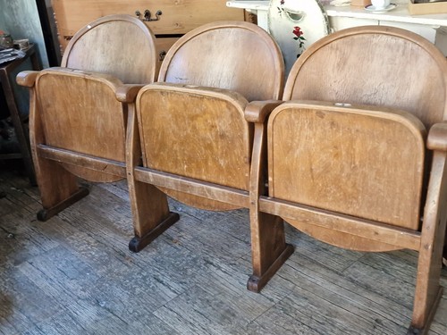 Alte holz kinobank 3er reihe - alte,