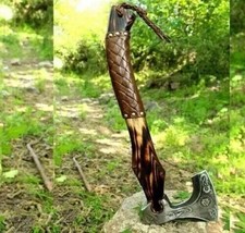 Wikingeraxt, Klinge aus Kohlenstoffstahl, Bushcraft-Axt mit Scheide, Campingaxt