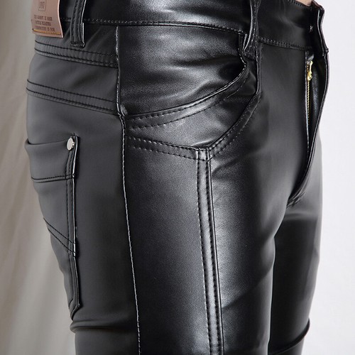 Herren kunstleder hose slim - hose,