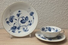 H&G Heinrich Selb Bavaria 1 x Teegedeck Evelyn Echt Kobalt Sammeltasse 3tlg.