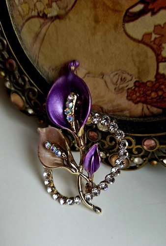 Antike brosche lilien - brosche,