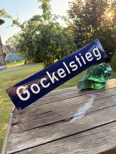 Altes emailschild gockelstieg - altes,