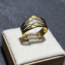 333 Gold Ring Mit Achtkant Diamanten Dreifach Ring Mit Weißgold 8 Karat Gr. 53