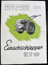 Seltenes Prospekt Fahr Gottmadingen KT10 Einachs- Traktor Schlepper um 1950