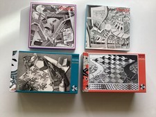4 Puzzle M.C.Escher - Reptilien - Tag und Nacht - Relativität- Bildergallery