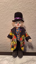 Porzellan Clown Figurine Harlekin-Puppe Bunt & Dekorativ H29cm