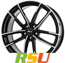 Brock B38 schwarz front-poliert 8x19" ET52 LK5 112 ML 66.7 Alufelgen 19 Zoll