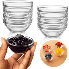 12 Dip Schälchen Glas Mini Schalen Schüssel für Saucen Snacks Dessert Tapas Eis