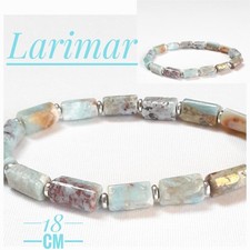 Armband LARIMAR Naturstein Edelstein Unregelmäßige Pfosten 6×11mm elastisch 